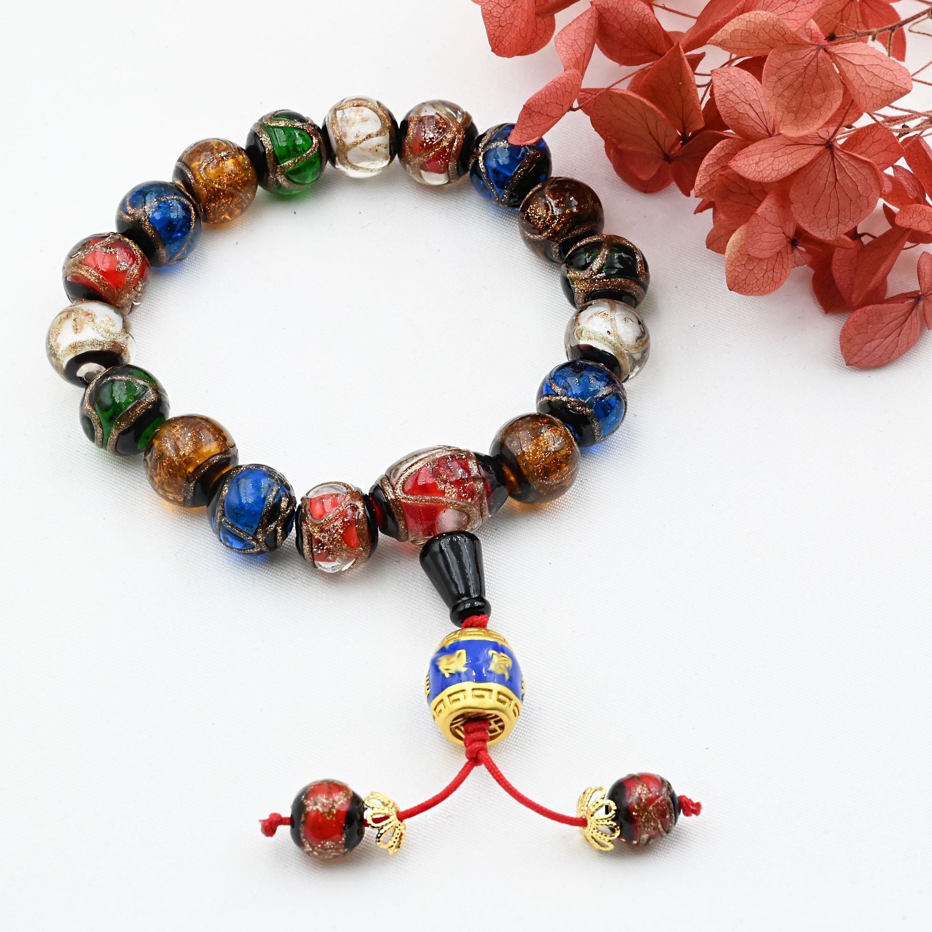 Wholesale Incense Gray Glazed Buddha Beads Multicolored Treasures Tunjin Beast Bracelet